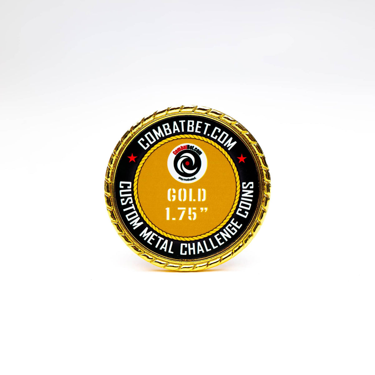 1.75" Custom Metal Challenge Coins Gold Rope Border